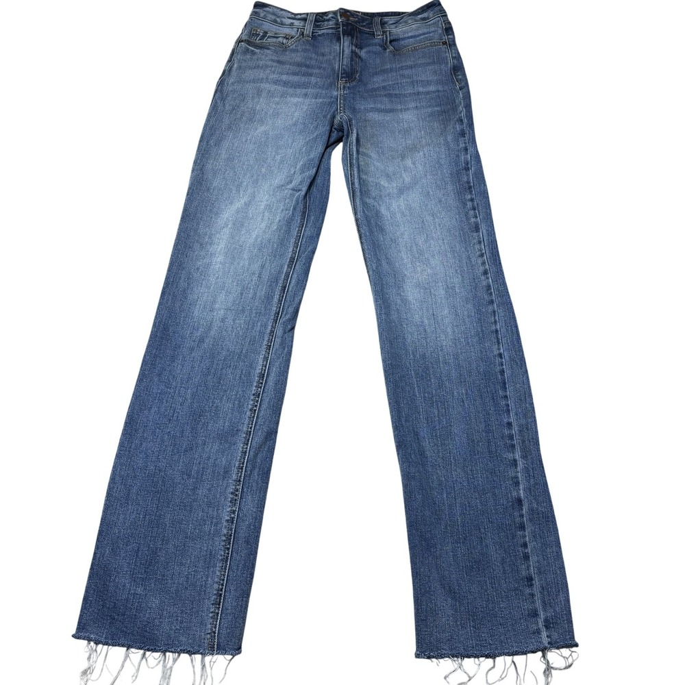 Amalli Talli Jeans Womens 28 Tall Blue Med Wash Straight Raw Hem P11851AM-34